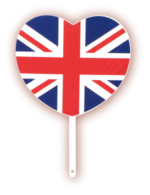 N-3　ハート型国旗うちわ　イギリス