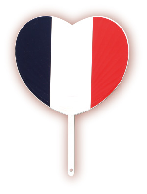 N-4　ハート型国旗うちわ　フランス