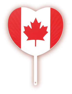 N-6　ハート型国旗うちわ　カナダ